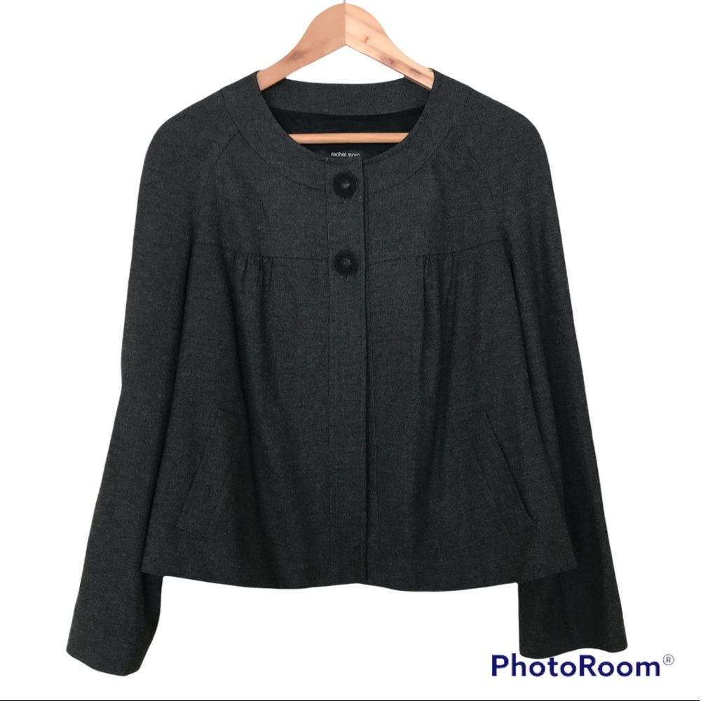 Rachel Mara Collarless Blazer | Wool Blend | Revolve